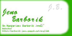 jeno barborik business card